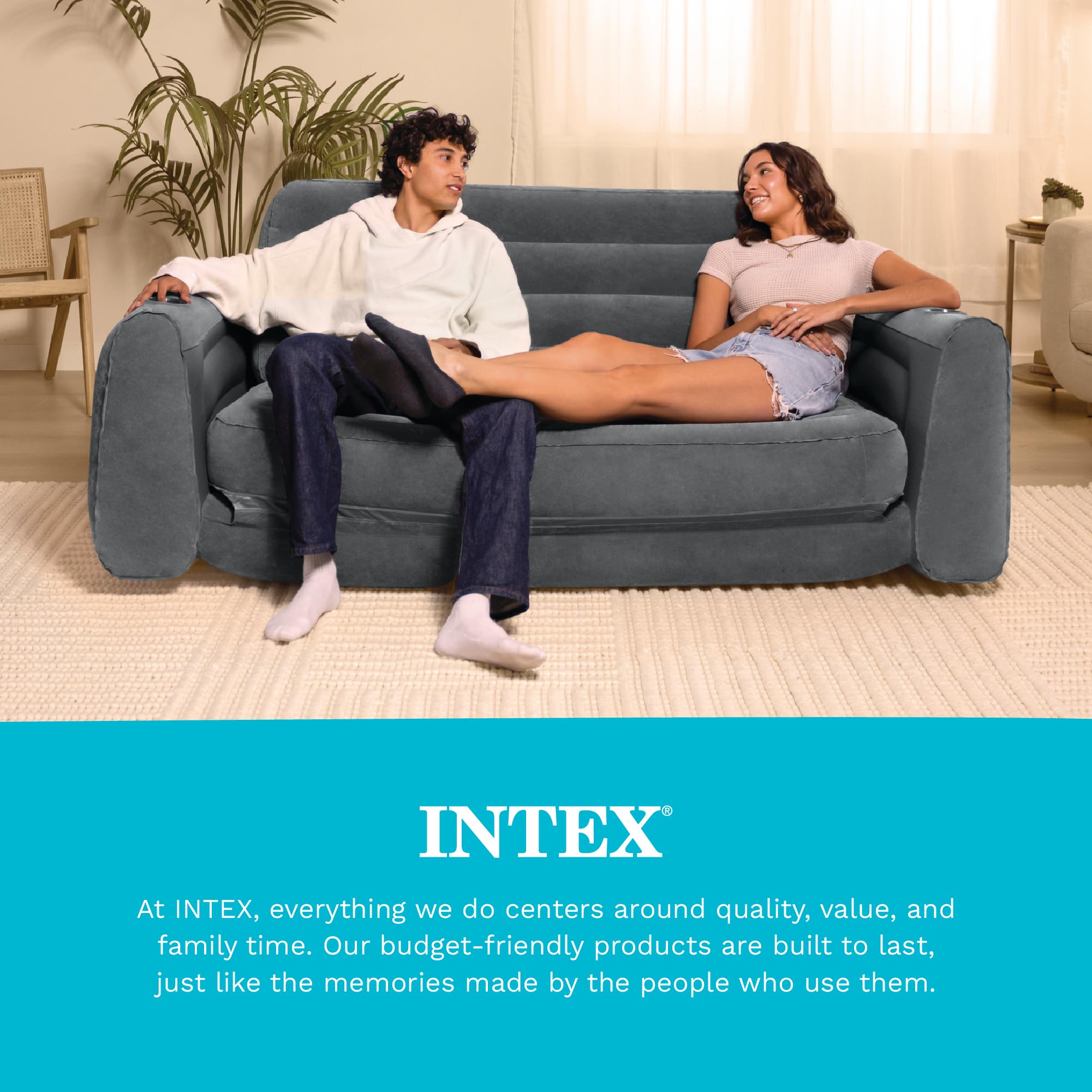 Amazon.co.jp: Intex Pull-Out Sofa Inflatable Bed, 76